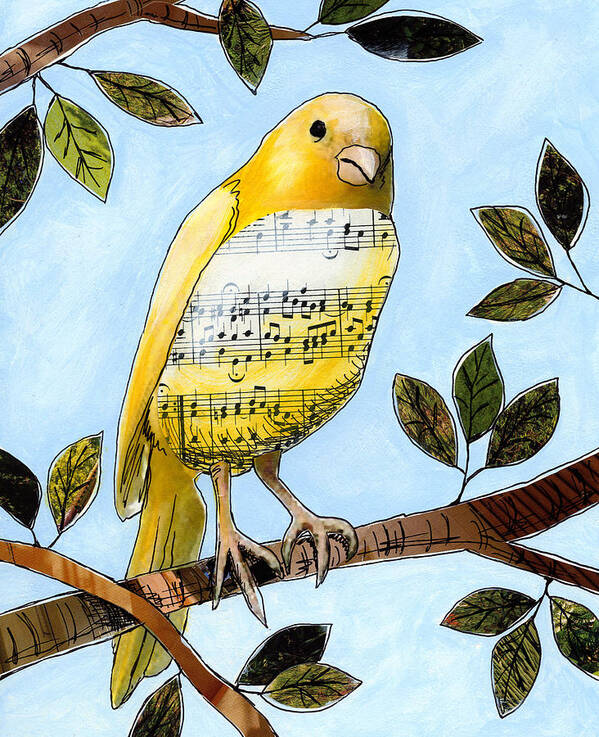 Bird Art Print featuring the mixed media Songbird 3 by Amy Giacomelli