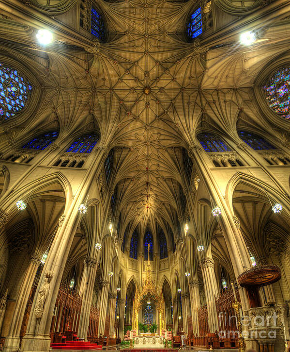 Art Art Print featuring the photograph St Patrick's Cathedral - New York by Yhun Suarez