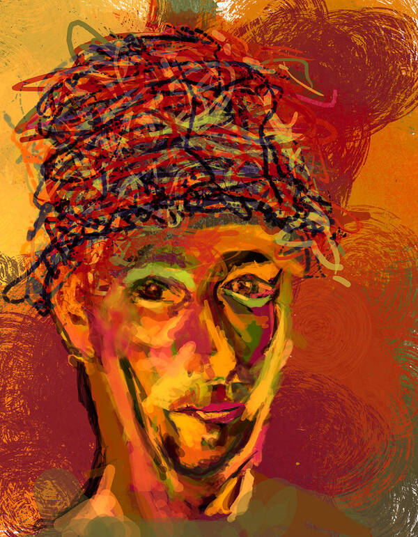 Stu Art Print featuring the digital art Stu's Funny Hat by James Thomas Stu Art Print featuring the digital art Stu's Funny Hat by James Thomas