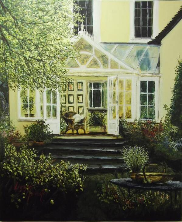 Garden Art Print featuring the painting The Conservatory by Lizzy Forrester
