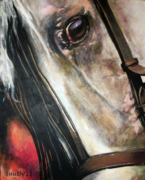 Horse Head Art Print featuring the painting The eyes have it by Tom Smith