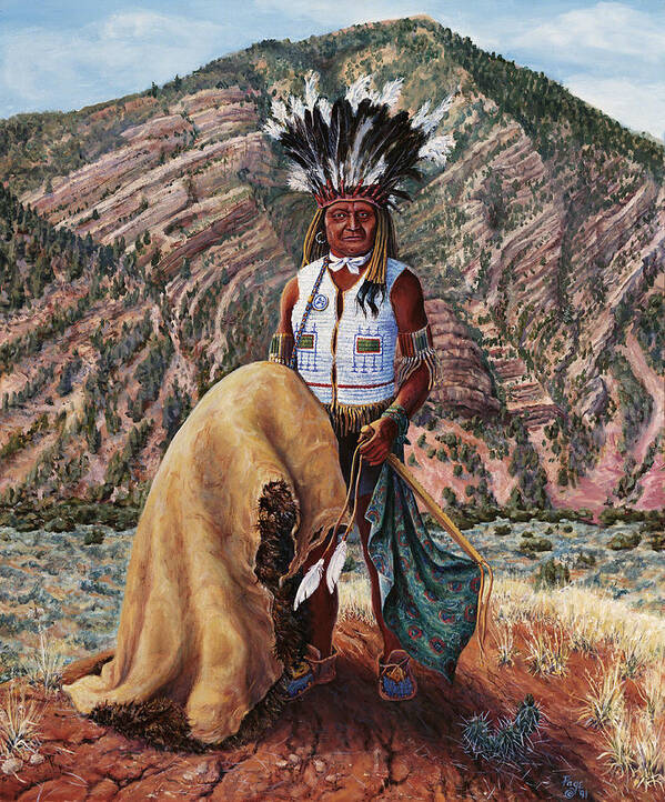 Indian Art Print featuring the painting Unca Sam by Page Holland