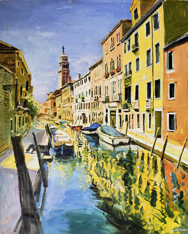 Venice Canal Art Print featuring the painting Venice Canal by Conor McGuire