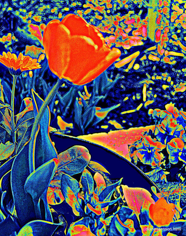 Tulip Art Print featuring the photograph Vibrating Spring by Diane montana Jansson