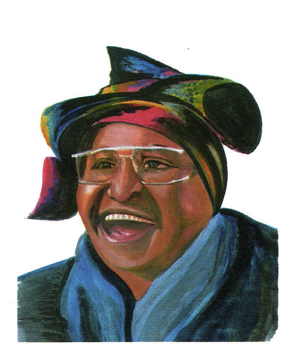 Portraits Art Print featuring the painting Winnie Madikizela Mandela by Emmanuel Baliyanga