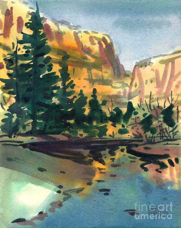 Watercolor Art Print featuring the painting Yosemite Valley in January by Donald Maier
