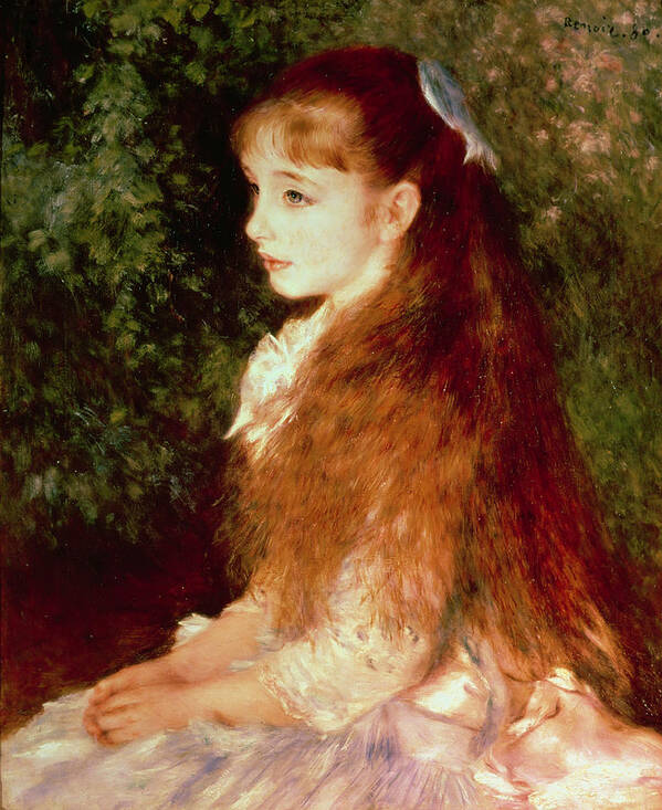 Impressionist; Girl; Young; Sister; Anvers Art Print featuring the painting Portrait of Mademoiselle Irene Cahen d'Anvers by Pierre Auguste Renoir