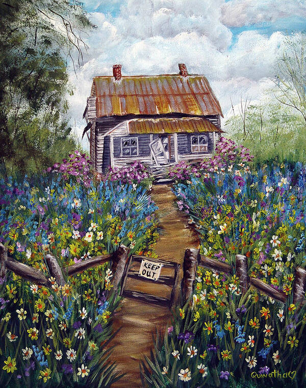 House Art Print featuring the painting Abandoned House #1 by Quwatha Valentine