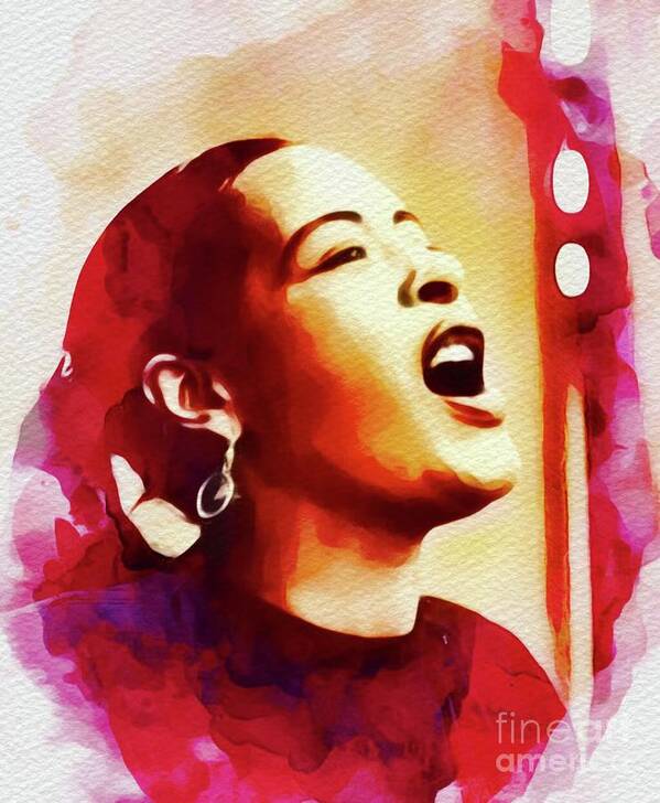 Billie Art Print featuring the painting Billie Holiday, Music Legend #1 by Esoterica Art Agency