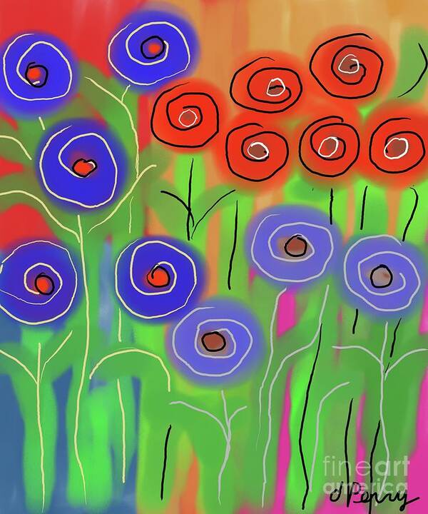 Flower Art Art Print featuring the digital art Carefree #1 by D Perry