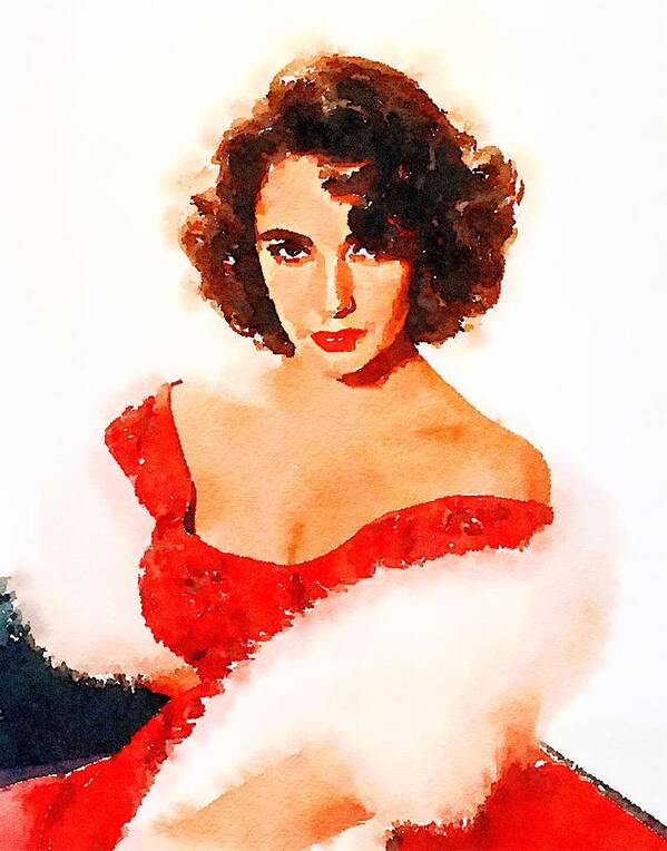 Hollywood Art Print featuring the painting Elizabeth Taylor #1 by Esoterica Art Agency