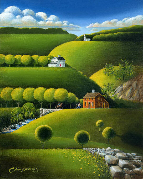 Deecken Art Print featuring the painting Foothills of the Berkshires by John Deecken