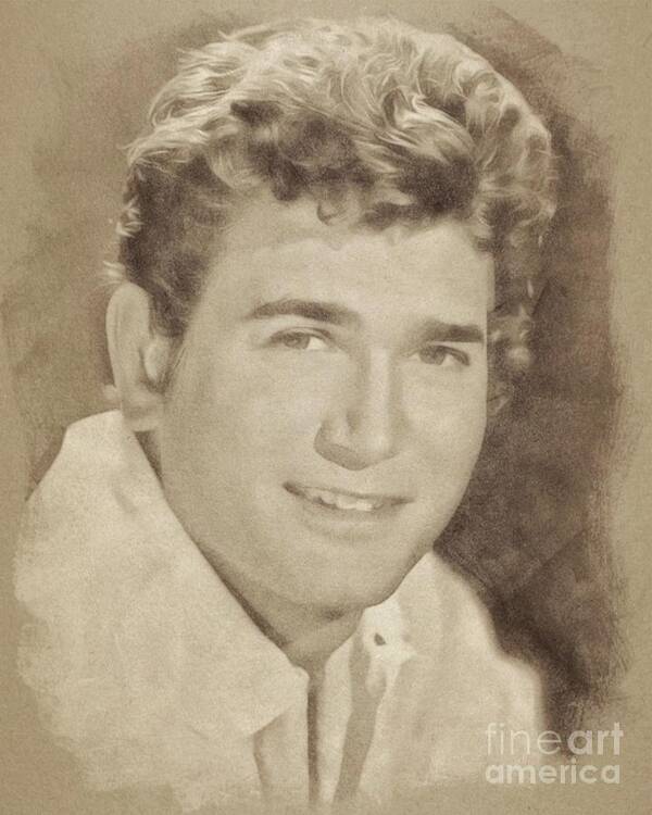 Hollywood Art Print featuring the drawing Michael Landon, Actor, Little House on the Prairie #1 by Esoterica Art Agency