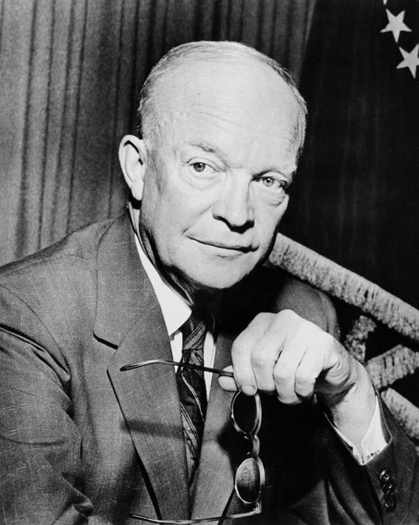  President Eisenhower Art Print featuring the photograph President Dwight Eisenhower #4 by War Is Hell Store