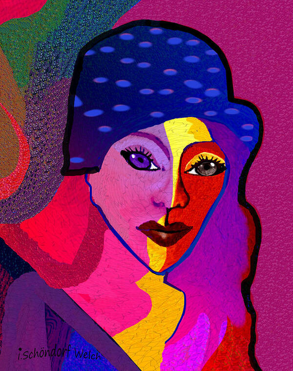 1307 Art Print featuring the digital art 1307 - Mademoiselle 2017 by Irmgard Schoendorf Welch