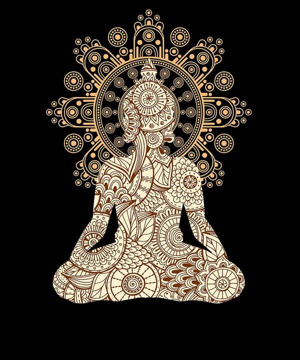 Buddha on Bohemian Mandala Spiritual Om New Age Buddhist Yoga