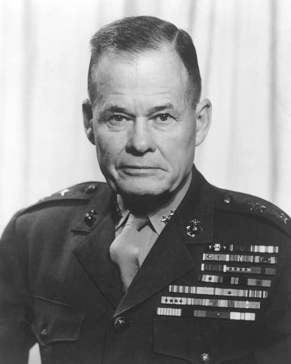 Chesty Puller Art Print featuring the painting General Lewis Chesty Puller #2 by War Is Hell Store