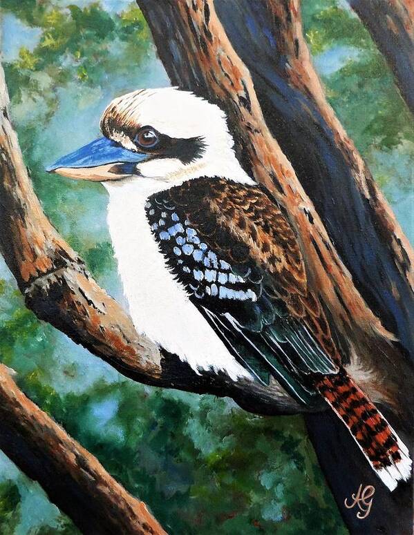 Australia. Acrylic Art Print featuring the painting Kookaburra #1 by Anne Gardner