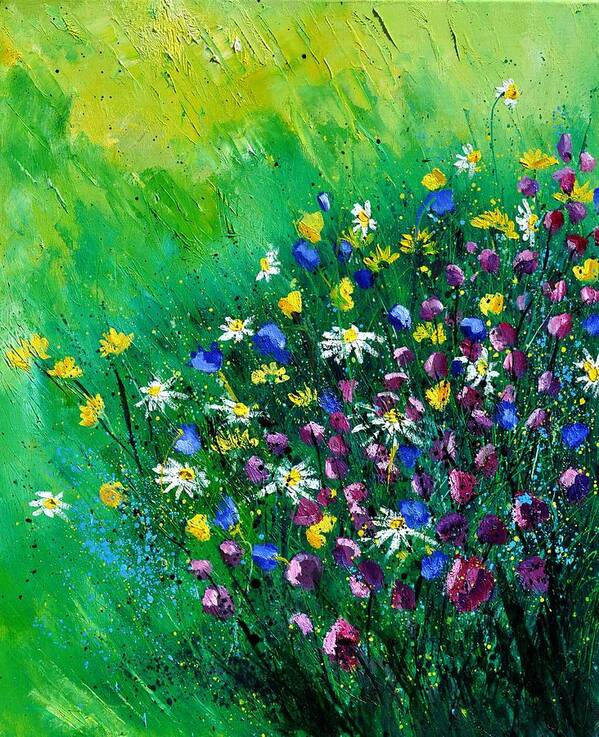 Flowers Art Print featuring the painting Wild Flowers by Pol Ledent