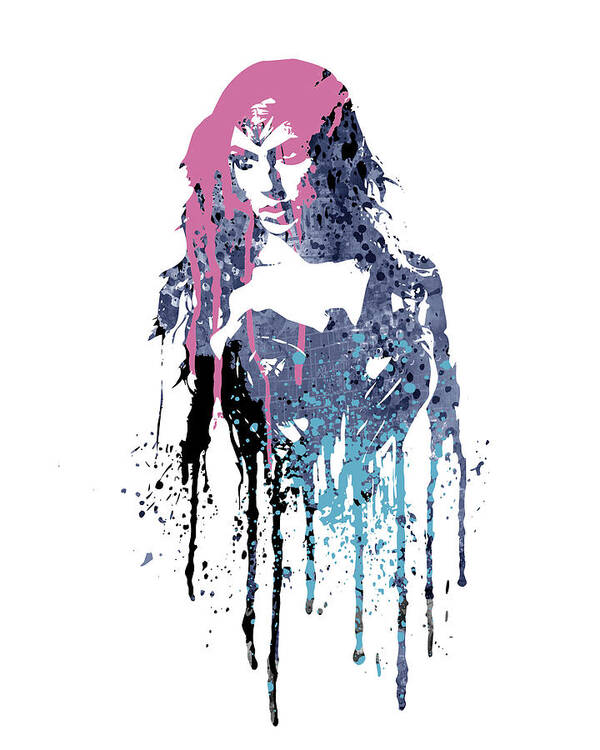 Superheroes Art Print featuring the painting Wonder Woman #2 by Art Popop