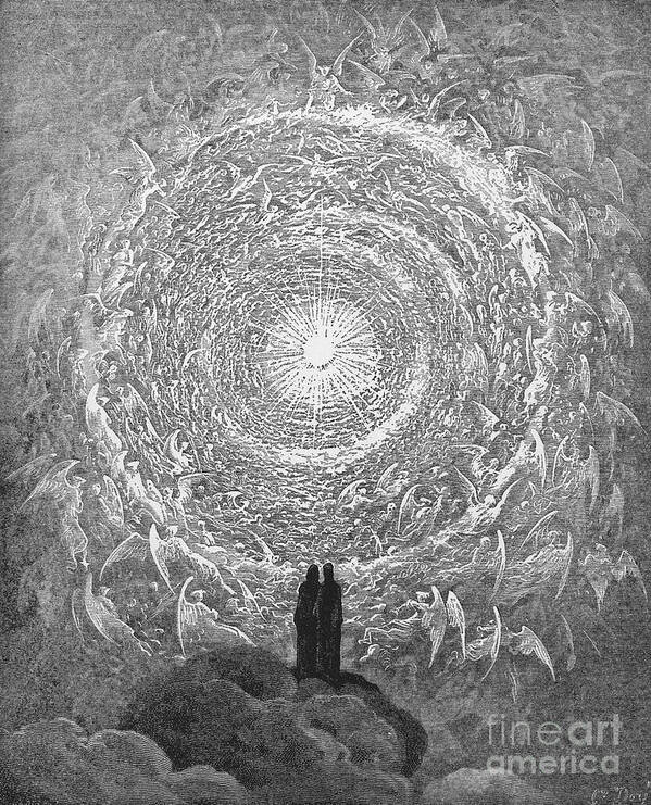 14th Century Art Print featuring the drawing Dante Paradise by Gustave Dore