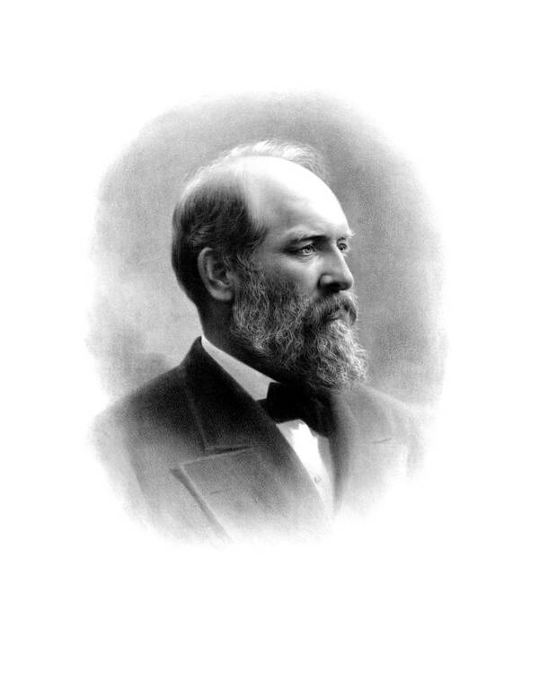 James Garfield Art Print featuring the drawing President James Garfield #2 by War Is Hell Store