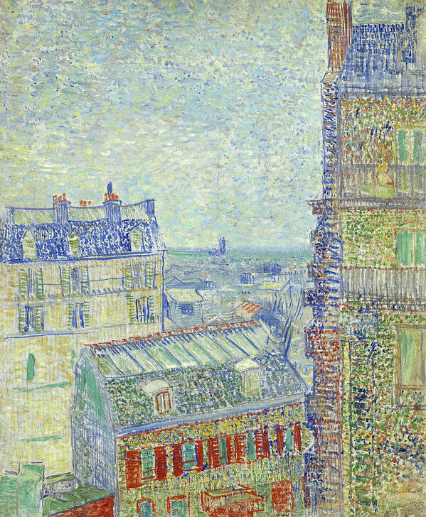 Vincent Van Gogh Art Print featuring the painting View from Theo's apartment #8 by Vincent van Gogh