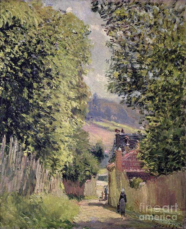 Sisley Art Print featuring the painting A Road in Louveciennes by Alfred Sisley