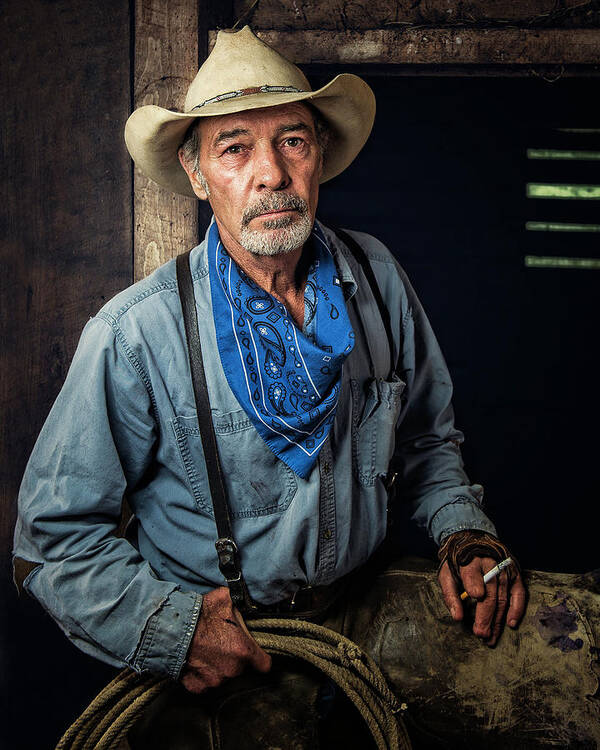 Cowboy Art Print featuring the photograph A Rugged Soul by Ron McGinnis