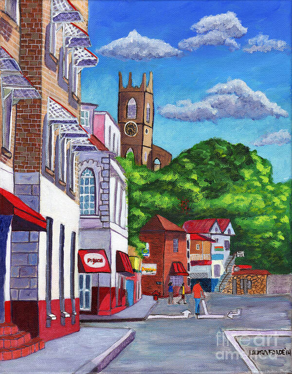 Grenada Art Print featuring the painting A Stroll on Melville Street by Laura Forde