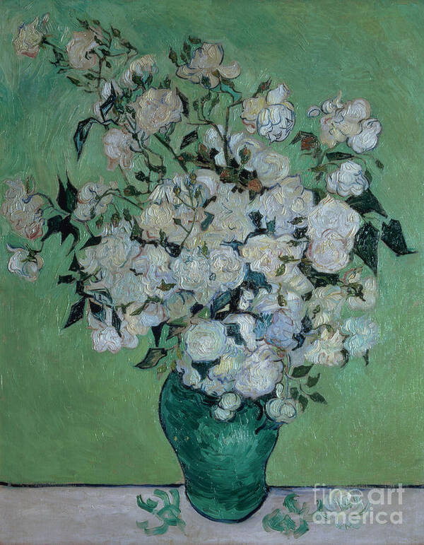 Vase Art Print featuring the painting A Vase of Roses by Vincent van Gogh