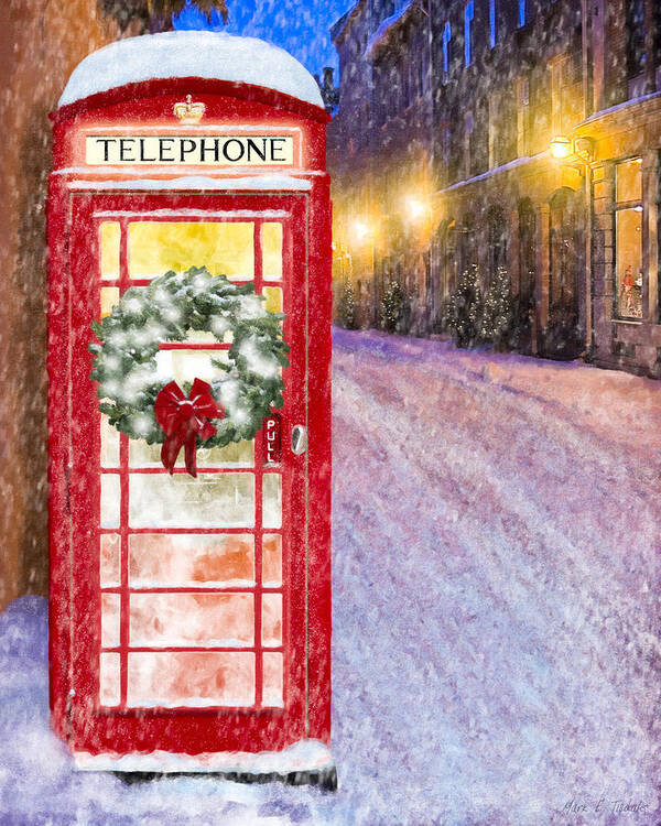 Red Art Print featuring the mixed media A Very British Christmas by Mark Tisdale