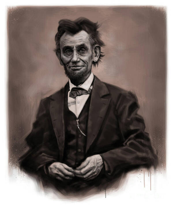 Abraham Lincoln Art Print featuring the digital art Abraham Lincoln by Andre Koekemoer