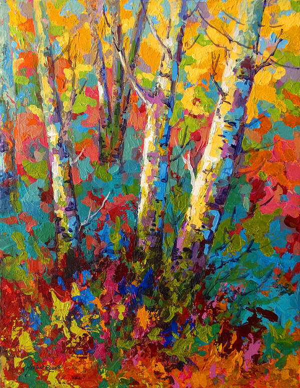 Trees Art Print featuring the painting Abstract Autumn II by Marion Rose