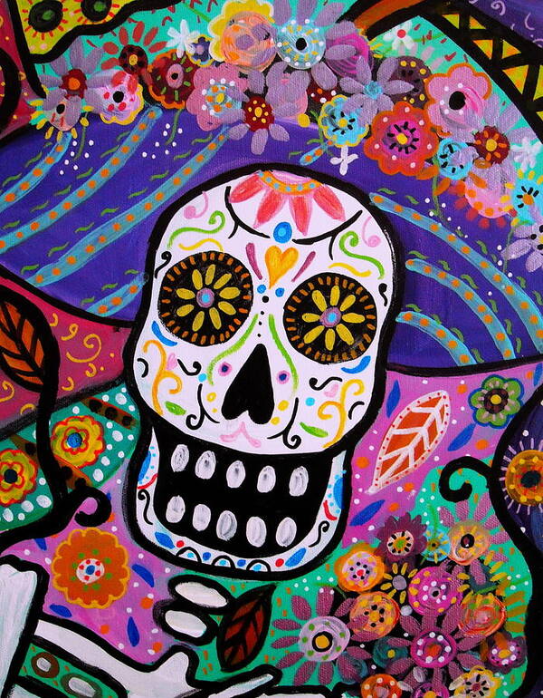 Catrina Art Print featuring the painting Abstract Catrina #1 by Pristine Cartera Turkus