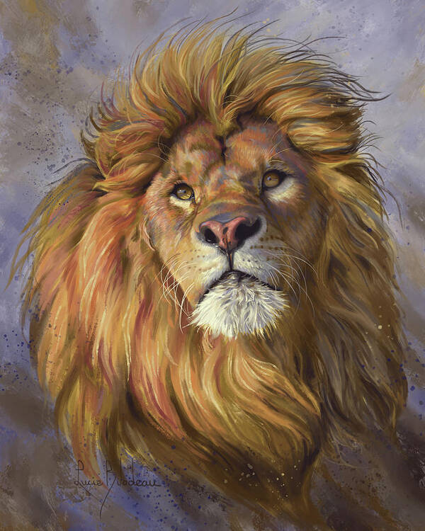 Lion Art Print featuring the painting African Lion by Lucie Bilodeau