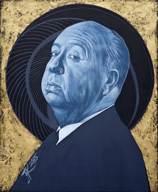 Hitchcock Art Print featuring the painting Alfred Hitchcock by Jovana Kolic