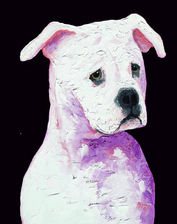 American Bulldog Art Print featuring the painting American Bully by Jan Matson