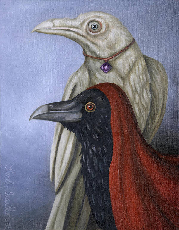 Raven Art Print featuring the painting Amethyst by Leah Saulnier The Painting Maniac