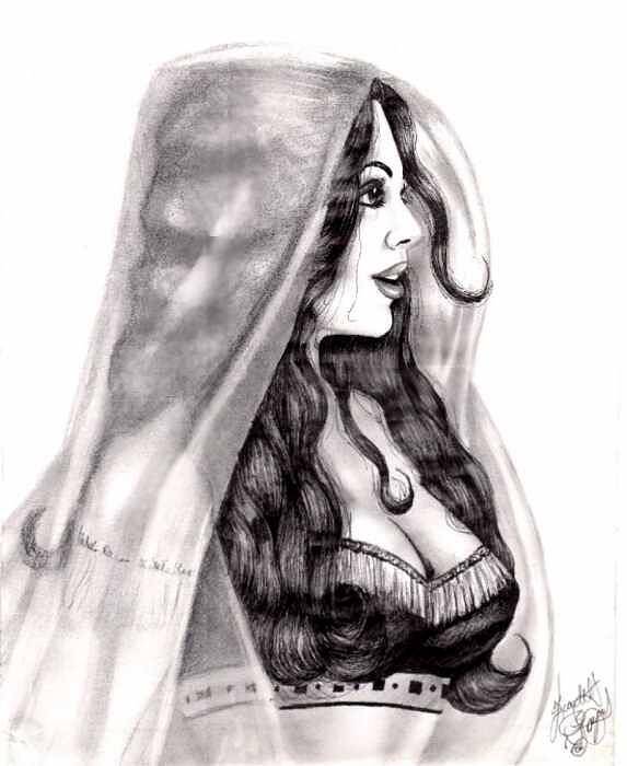 Figure Art Print featuring the drawing Arabian Beauty by Scarlett Royale