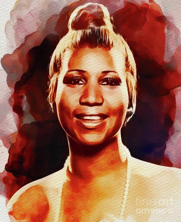 Aretha Art Print featuring the painting Aretha Franklin, Music Legend by Esoterica Art Agency