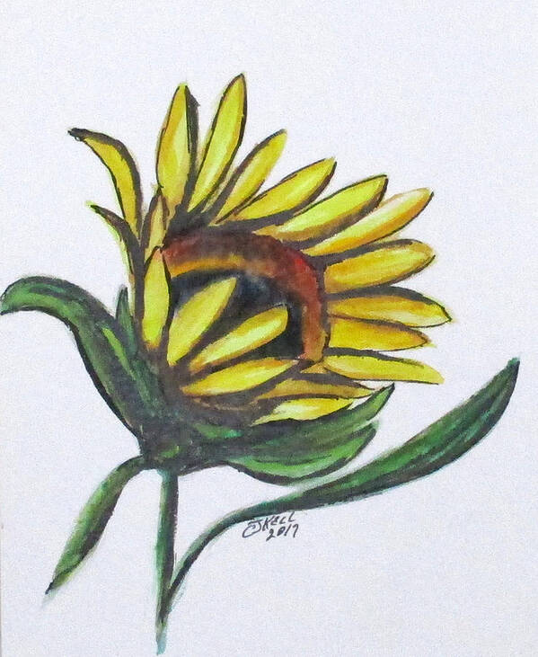Sunflowers Art Print featuring the painting Art Doodle No. 22 by Clyde J Kell