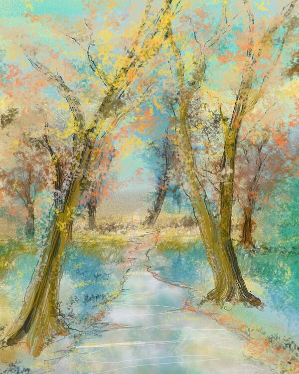 Victor Shelley Art Print featuring the painting Autumn Sketch by Victor Shelley