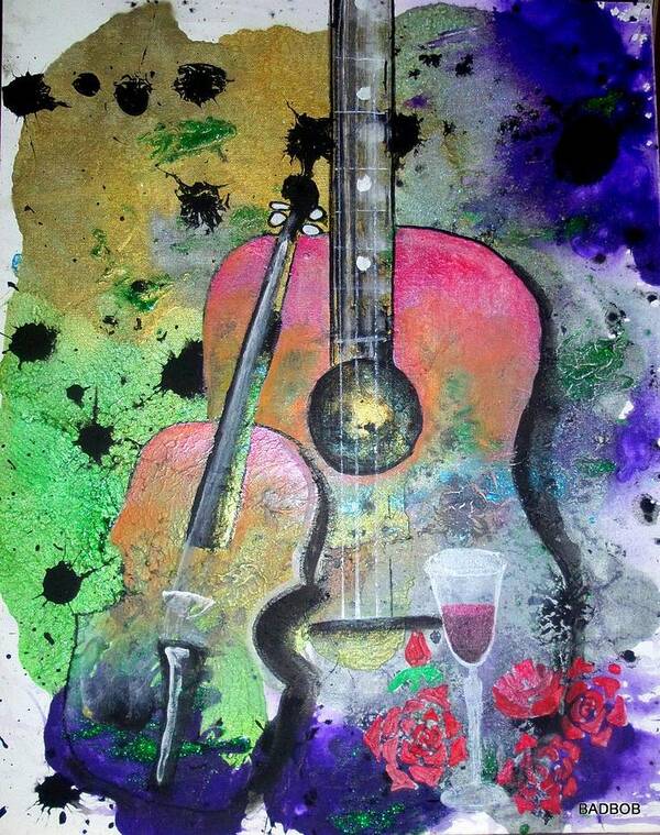 Music Art Print featuring the painting Badmusic by Robert Francis