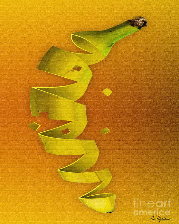 Kitchen Art Art Print featuring the digital art Banana by Tim Hightower