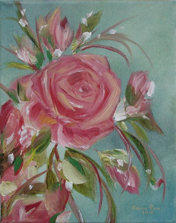 Rose Art Print featuring the painting Bella Rosa by Judith Rhue