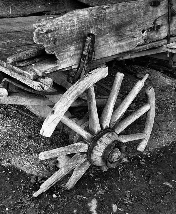 Wagon Art Print featuring the photograph Beyond Repair in BW by Julie Dant