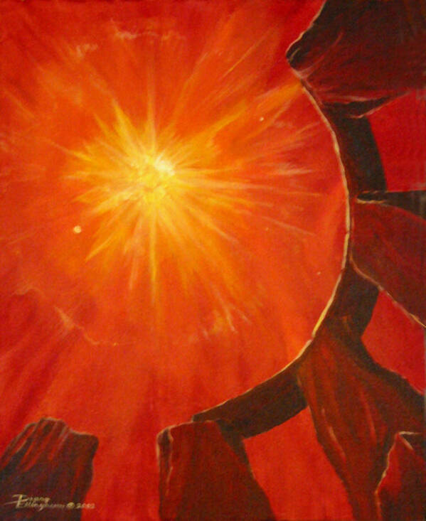 Red Art Print featuring the painting Beyond Time by Diane Ellingham