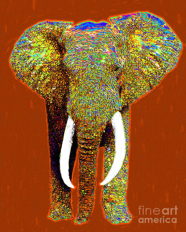 Elephant Art Print featuring the photograph Big Elephant 20130201p20 by Wingsdomain Art and Photography