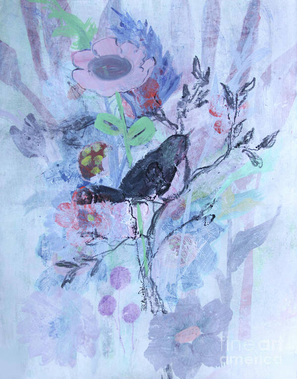Bird Art Print featuring the painting Birds Just Wanna Have Fun by Robin Pedrero